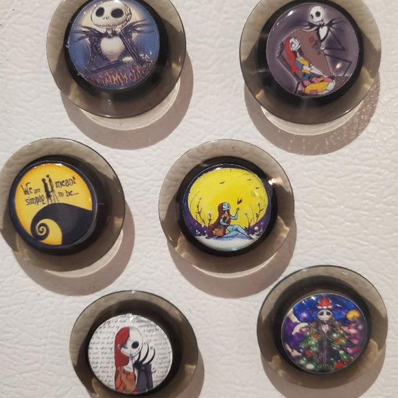 Hand Crafted Other - 6pc Black Jack Skellington Fridge Magnets